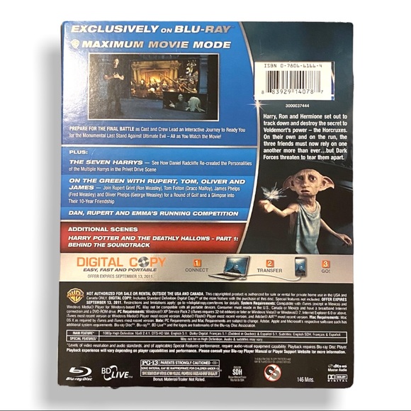 Harry Potter and the Deathly Hallows: Part I (Blu-ray/DVD, 2011, 3-Disc Set) - Picture 2 of 6